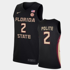 Men's Florida State Seminoles College Basketball Black Anthony Polite #2 Jersey 730800-461