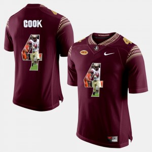 Men's Florida State Seminoles Player Pictorial Red Dalvin Cook #4 Jersey 698986-660