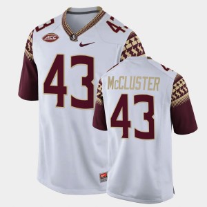 Men's Florida State Seminoles College Football White Jayion McCluster #43 Jersey 779439-584