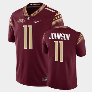 Men's Florida State Seminoles College Football Garnet Jermaine Johnson #11 2022 NFL draft Jersey 545475-771