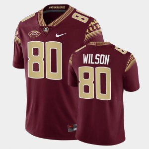 Men's Florida State Seminoles College Football Garnet Ontaria Wilson #80 Game Jersey 536875-425