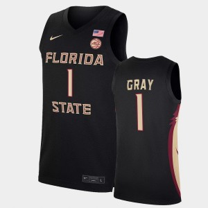 Men's Florida State Seminoles College Basketball Black RaiQuan Gray #1 Alumni Jersey 273243-887