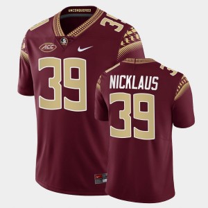 Men's Florida State Seminoles College Football Garnet Vance Nicklaus #39 Game Jersey 619355-556