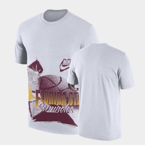 Men's Florida State Seminoles College Basketball White 90s-style T-Shirt 197184-200