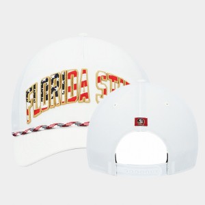 Unisex Florida State Seminoles White Stars Stripes Flag Flutter Hitch Snapback Hat 564780-554
