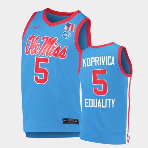 Men's Florida State Seminoles Equality College Basketball Blue Balsa Koprivica #5 Replica Jersey 436971-276