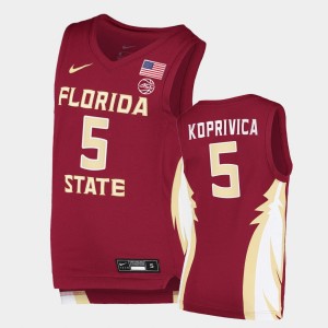 Men's Florida State Seminoles Replica Garnet Balsa Koprivica #5 College Basketball Jersey 811685-356