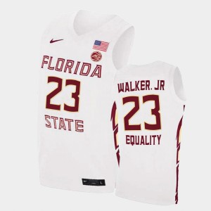 Men's Florida State Seminoles Equality College Basketball White M.J. Walker #23 Jersey 855840-199