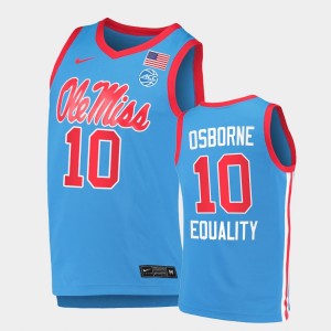 Men's Florida State Seminoles Equality College Basketball Blue Malik Osborne #10 Replica Jersey 601954-825