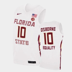 Men's Florida State Seminoles Equality College Basketball White Malik Osborne #10 Jersey 258873-885
