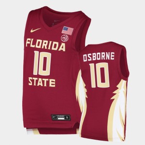 Men's Florida State Seminoles Replica Garnet Malik Osborne #10 College Basketball Jersey 238067-727