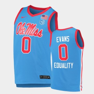 Men's Florida State Seminoles Equality College Basketball Blue RayQuan Evans #0 Replica Jersey 665316-636