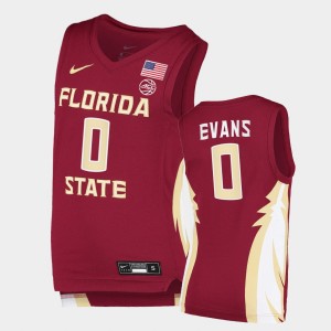 Men's Florida State Seminoles Replica Garnet RayQuan Evans #0 College Basketball Jersey 775394-191