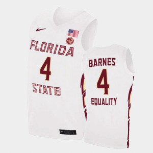Men's Florida State Seminoles Equality College Basketball White Scottie Barnes #4 Jersey 628726-647