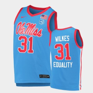 Men's Florida State Seminoles Equality College Basketball Blue Wyatt Wilkes #31 Replica Jersey 915429-213