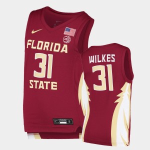 Men's Florida State Seminoles Replica Garnet Wyatt Wilkes #31 College Basketball Jersey 584237-244