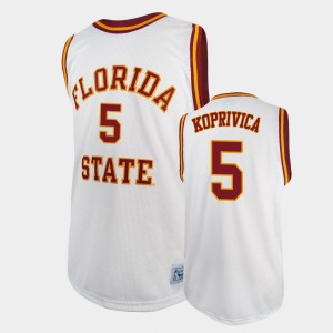 Men's Florida State Seminoles College Basketball White Balsa Koprivica #5 Basketball Original Retro Jersey 773325-694