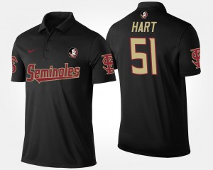 Men's Florida State Seminoles Name and Number Black Bobby Hart #51 Polo 672748-520