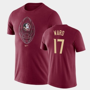 Men's Florida State Seminoles Football Icon Garnet Charlie Ward #17 Legend T-Shirt 896094-184