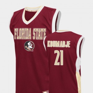 Men's Florida State Seminoles Fadeaway Red Christ Koumadje #21 College Basketball Jersey 577828-259