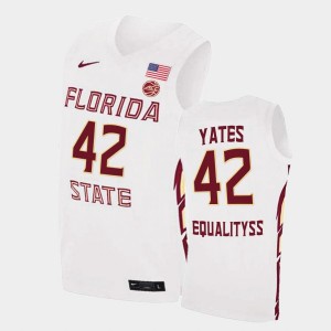 Men's Florida State Seminoles College Basketball White Cleveland Yates #42 Basketball 2021 Swingman Jersey 476483-214