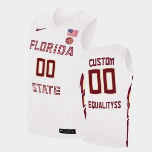 Men's Florida State Seminoles College Basketball White Custom #00 Basketball 2021 Swingman Jersey 645713-845