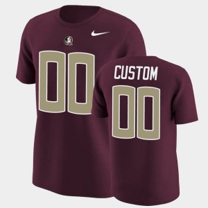 Men's Florida State Seminoles College Football Garnet Custom #00 Name & Number T-Shirt 329495-469