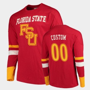Men's Florida State Seminoles Old School Garnet Custom #00 Football Long Sleeve T-Shirt 527460-677