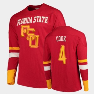 Men's Florida State Seminoles Old School Garnet Dalvin Cook #4 Football Long Sleeve T-Shirt 598385-573