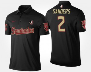Men's Florida State Seminoles Name and Number Black Deion Sanders #2 Polo 984102-811