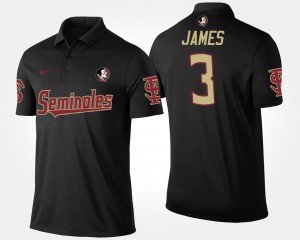 Men's Florida State Seminoles Name and Number Black Derwin James #3 Polo 245531-582