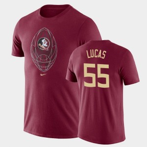 Men's Florida State Seminoles Football Icon Garnet Dontae Lucas #55 Legend T-Shirt 677052-531