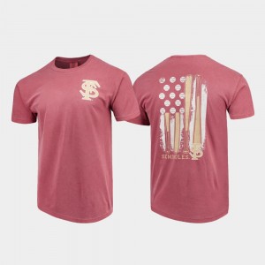 Men's Florida State Seminoles Baseball Flag Garnet Comfort Colors T-Shirt 592862-167