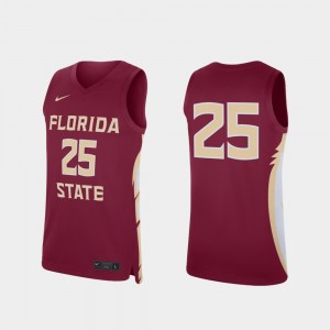 Men's Florida State Seminoles Replica Garnet #25 College Basketball Jersey 440455-452