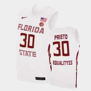 Men's Florida State Seminoles College Basketball White Harrison Prieto #30 Basketball 2021 Swingman Jersey 679798-586