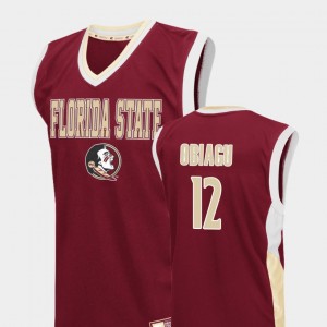 Men's Florida State Seminoles Fadeaway Red Ike Obiagu #12 College Basketball Jersey 634519-919