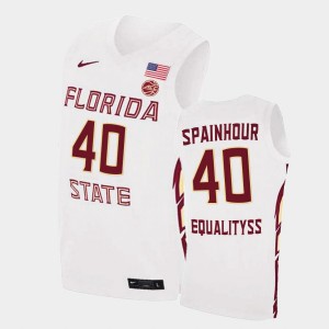 Men's Florida State Seminoles College Basketball White Isaac Spainhour #40 Basketball 2021 Swingman Jersey 943415-999