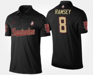 Men's Florida State Seminoles Name and Number Black Jalen Ramsey #8 Polo 534269-136