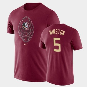 Men's Florida State Seminoles Football Icon Garnet Jameis Winston #5 Legend T-Shirt 787279-462