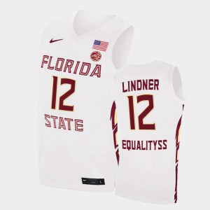 Men's Florida State Seminoles College Basketball White Justin Lindner #12 Basketball 2021 Swingman Jersey 573972-103