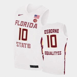 Men's Florida State Seminoles College Basketball White Malik Osborne #10 Basketball 2021 Swingman Jersey 440234-874