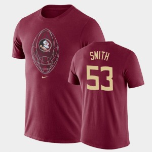Men's Florida State Seminoles Football Icon Garnet Maurice Smith #53 Legend T-Shirt 882761-163