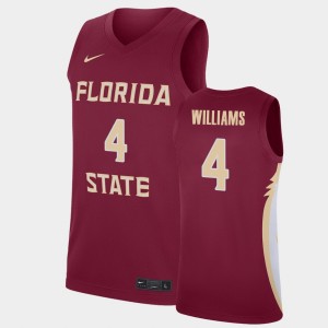 Men's Florida State Seminoles College Basketball Garnet Patrick Williams #4 2020 NBA Draft Jersey 372535-585