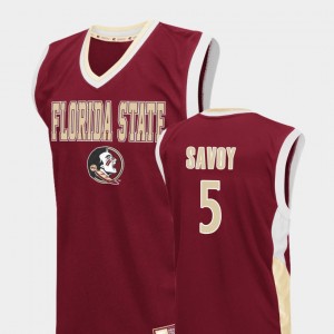 Men's Florida State Seminoles Fadeaway Red PJ Savoy #5 College Basketball Jersey 216882-264