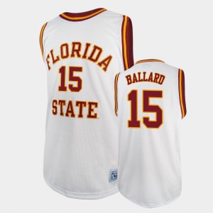 Men's Florida State Seminoles College Basketball White Quincy Ballard #15 Basketball Original Retro Jersey 811820-935