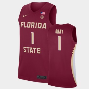 Men's Florida State Seminoles College Basketball Red RaiQuan Gray #1 Basketball 2021 Replica Jersey 496920-644