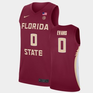 Men's Florida State Seminoles College Basketball Red RayQuan Evans #0 Basketball 2021 Replica Jersey 172251-631