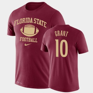 Men's Florida State Seminoles Retro Football Garnet Anthony Grant #10 Legend Performance T-Shirt 802882-154
