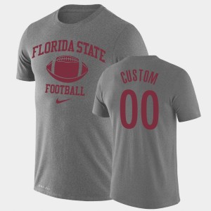 Men's Florida State Seminoles Retro Football Heathered Gray Custom #00 Legend Performance T-Shirt 682038-742