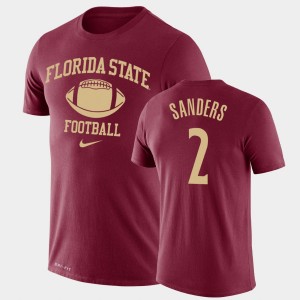 Men's Florida State Seminoles Retro Football Garnet Deion Sanders #2 Legend Performance T-Shirt 861980-250